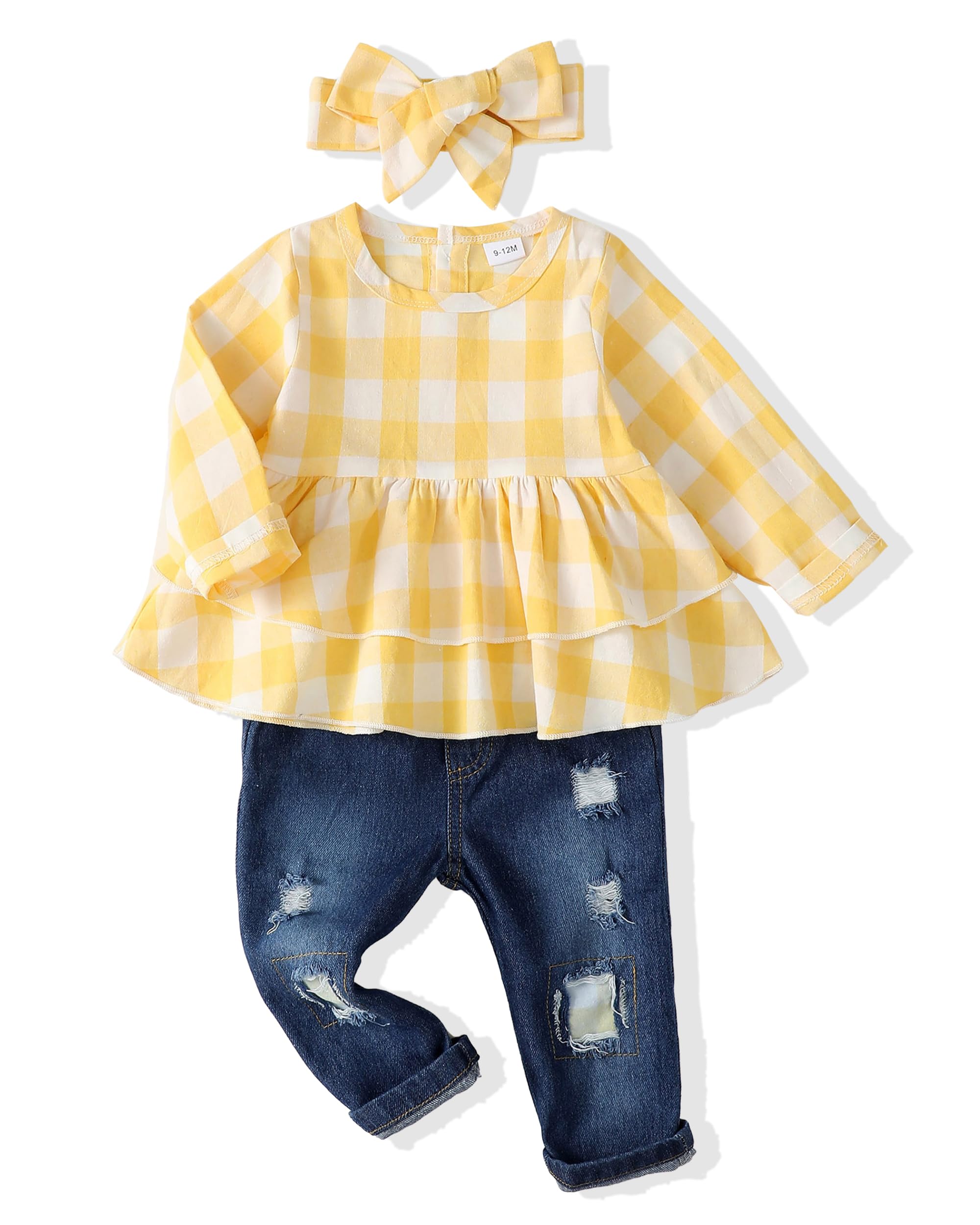 Renotemy Baby Girl Clothes Set - Floral Pants Outfit for Toddler & Infant Girls | Cute Matching Outfits for Playdates, Photos & Special Occasions