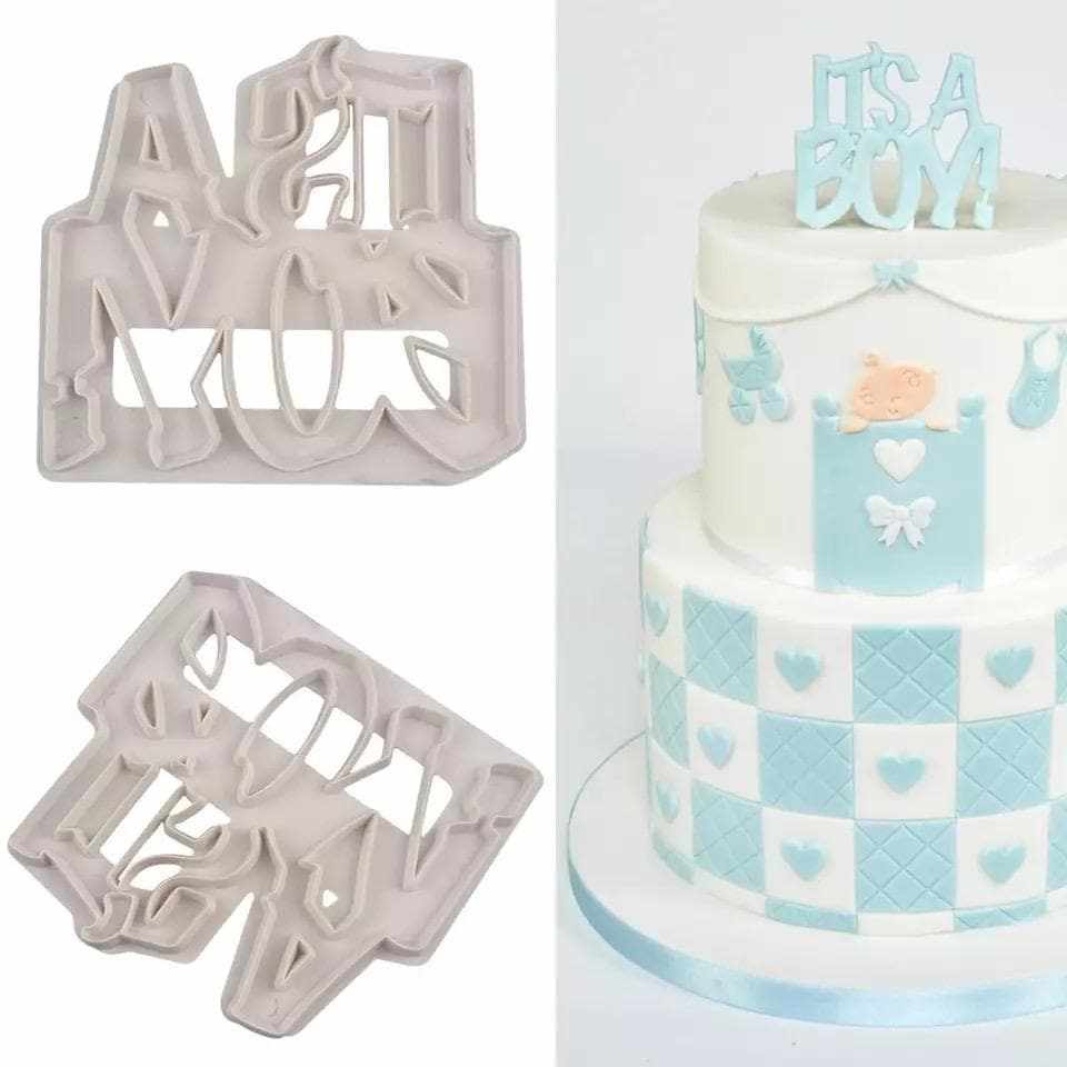 Baby Boy Cookie Cutter Set - Stainless Steel Baking Tools for Gender Reveal, Baby Shower & Birthday Party Decorations