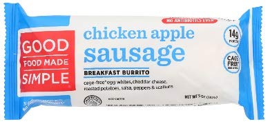 Good Food Made Simple Chicken Apple Sausage Egg White Burrito - 5oz (12 Pack) | Healthy Breakfast, Quick Meal & On-the-Go Snack for Busy Mornings