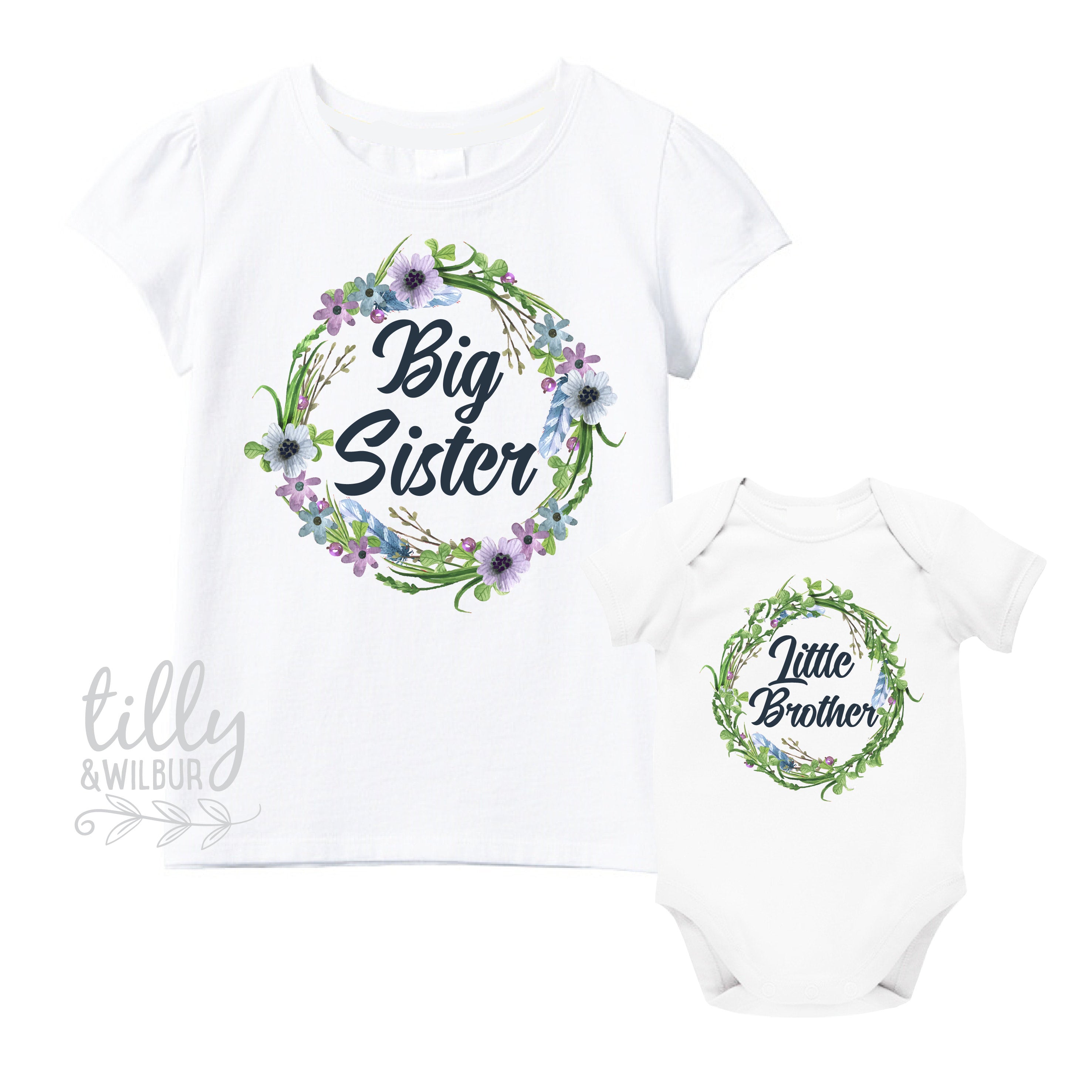 Big Sister Little Brother Matching Outfits - Cute Sibling Clothes for Family Photos & Special Occasions