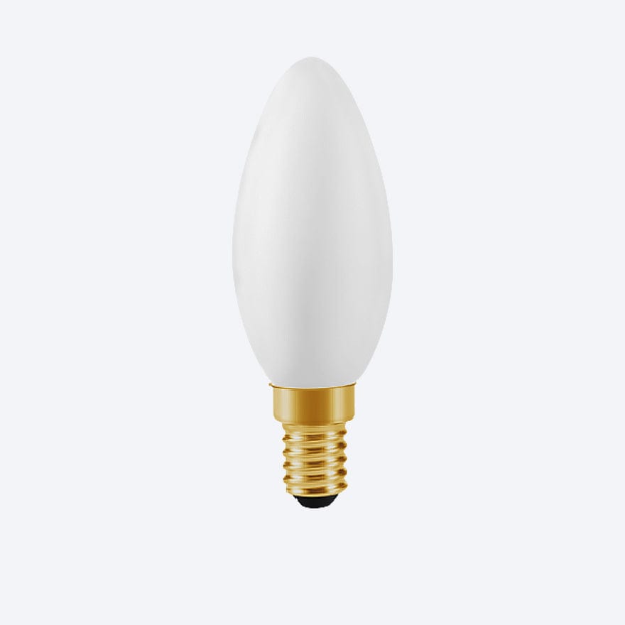 2W E14 3000K Warm White Porcelain Candle Bulb - Perfect for Chandeliers, Wall Sconces & Vintage Lighting Fixtures