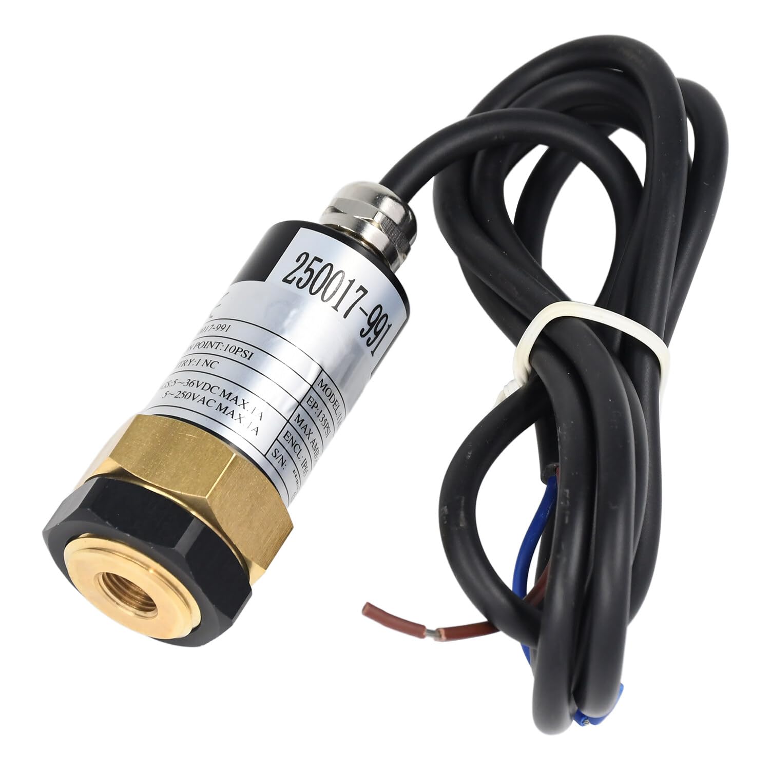 High Pressure Switch Press NC 135 PSI 250017-991 - Compatible with Sullair Air Compressor Parts - Perfect for Industrial Air Systems & Pneumatic Tools