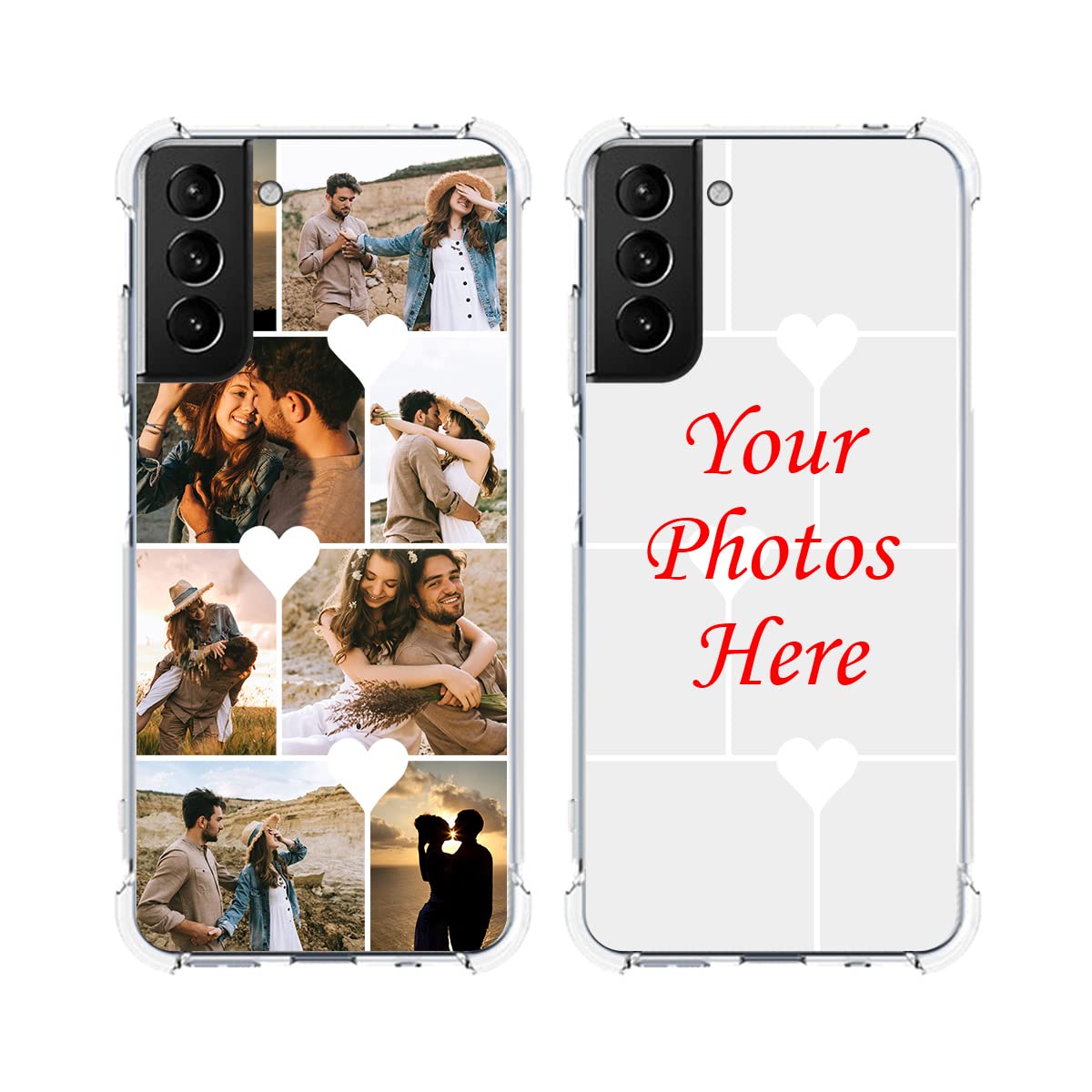 Custom Samsung Galaxy S21 Plus Phone Case - Ultra Thin TPU Bumper with Multi-Photo Collage, Personalized Gift for Birthday Christmas (Clear) | Perfect for Daily Protection & Photo Display