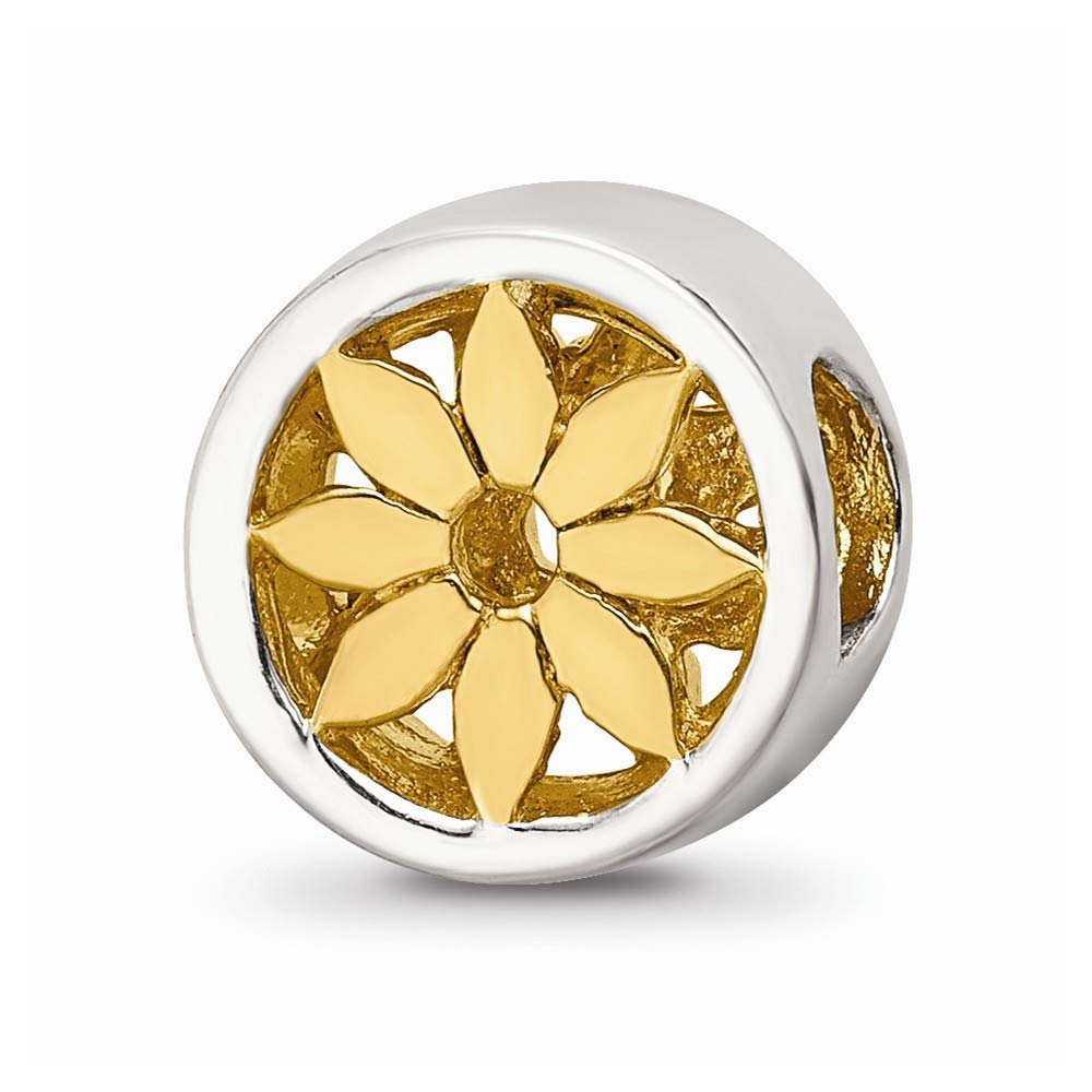 925 Sterling Silver Gold-Plated Flower Bead for Jewelry Making - Elegant DIY Necklace, Bracelet & Earring Designs - Perfect for Gifts, Weddings & Special Occasions
