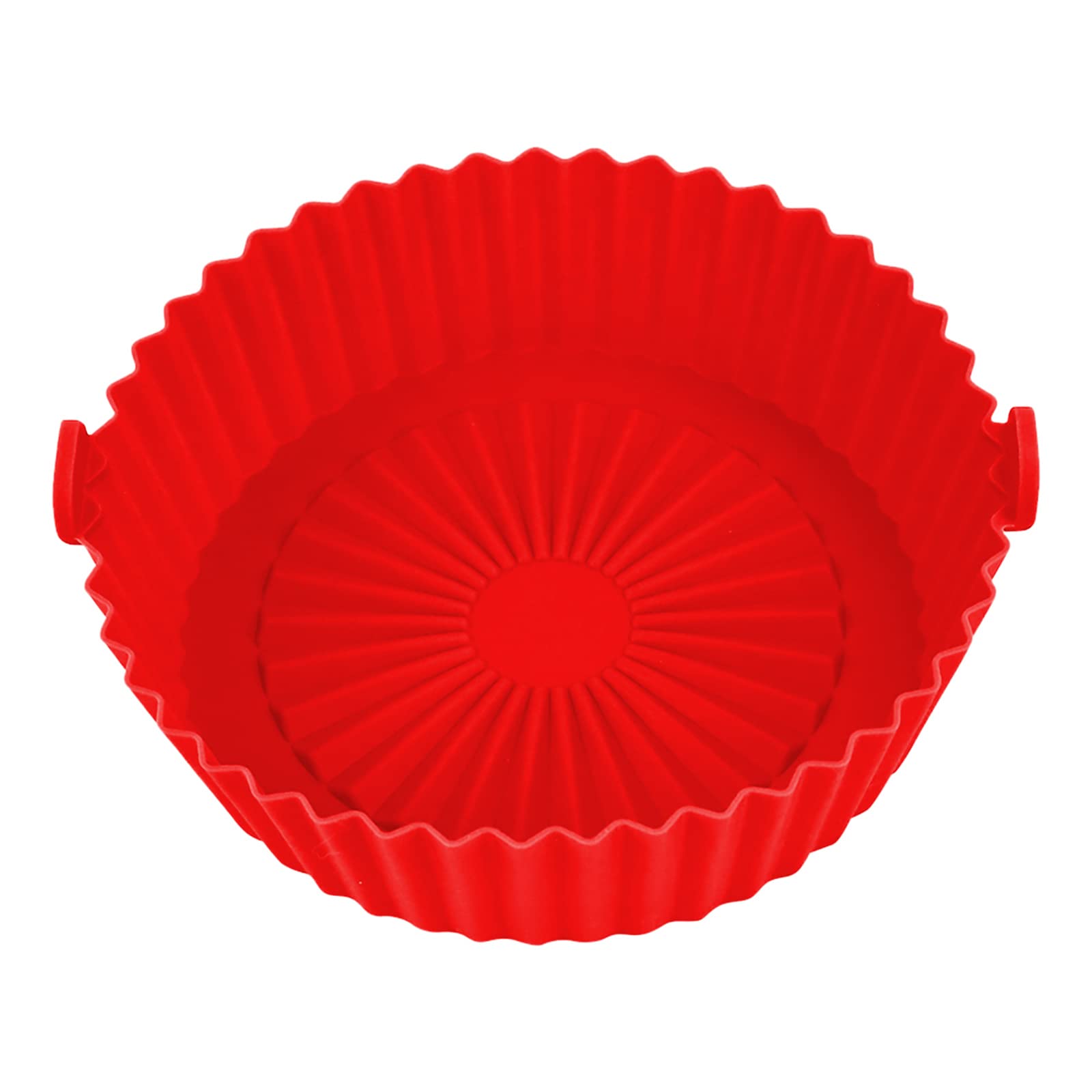 6-Inch Red Non-Stick Silicone Air Fryer Basket & Pot - Heat-Resistant, Reusable Air Fryer Accessories for Healthy Cooking - Perfect for Roasting, Baking, and Frying Vegetables, Chicken, and Snacks