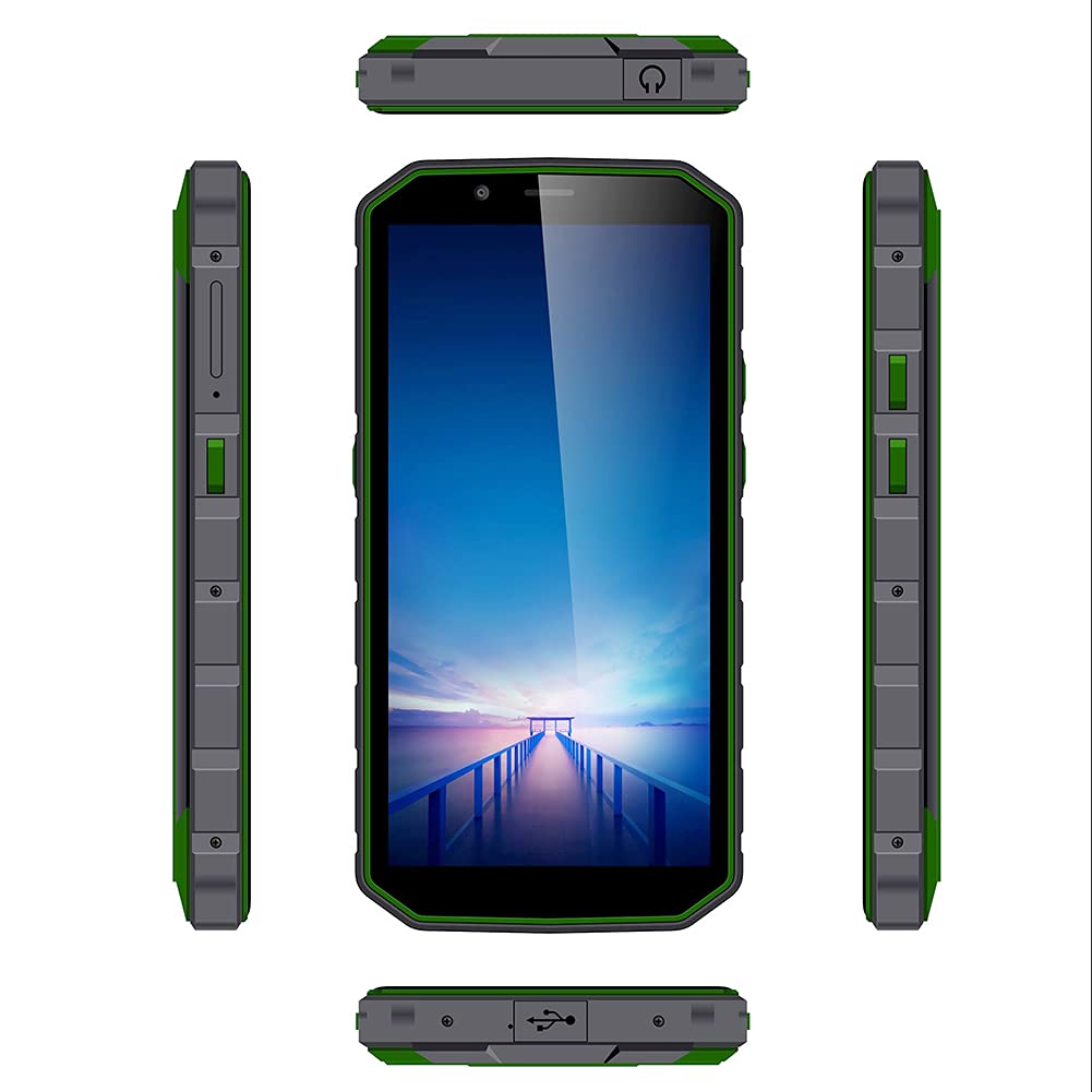 Durable Waterproof 4G Smartphone - Unlocked Full Netcom 5000mAh Long Battery Life with Free Earphones - Perfect for Outdoor Adventures, Travel & Emergency Use (US Compatible)