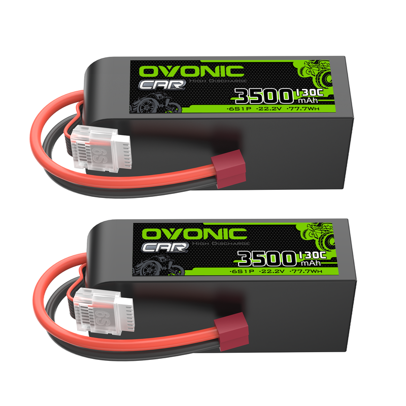OVONIC 130C 3500mAh 22.2V 6S LiPo Battery with Deans Plug - High Performance RC Battery for 1/8 & 1/10 Scale RC Cars, Trucks, and Aircraft - Perfect for Racing, Off-Roading, and Aerial Stunts