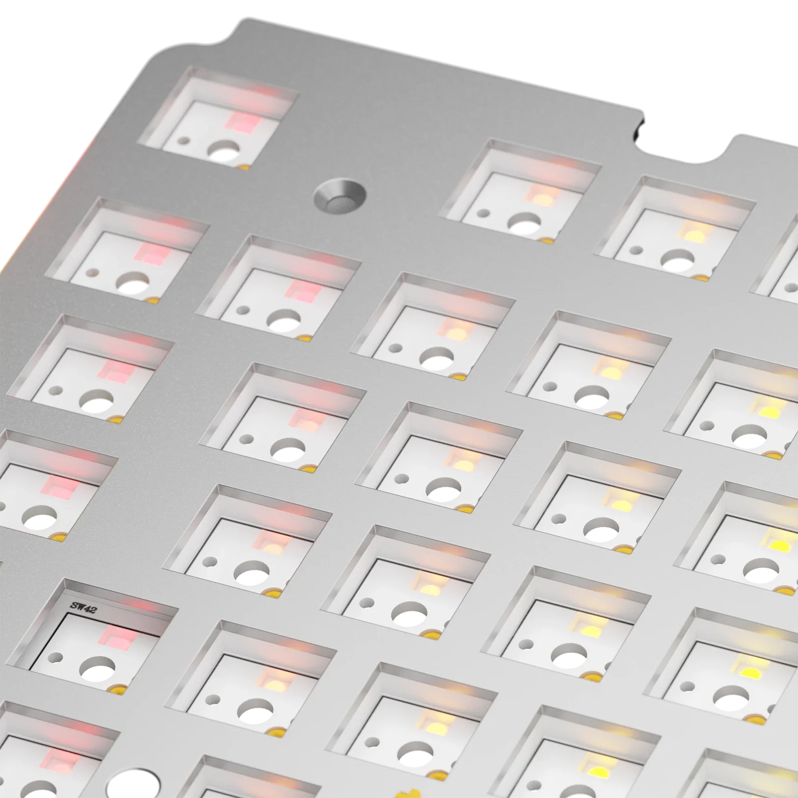 GMMK 3 Switch Plate - 100% Aluminum Silver ISO Mechanical Keyboard Accessory for Gaming & Typing Enthusiasts