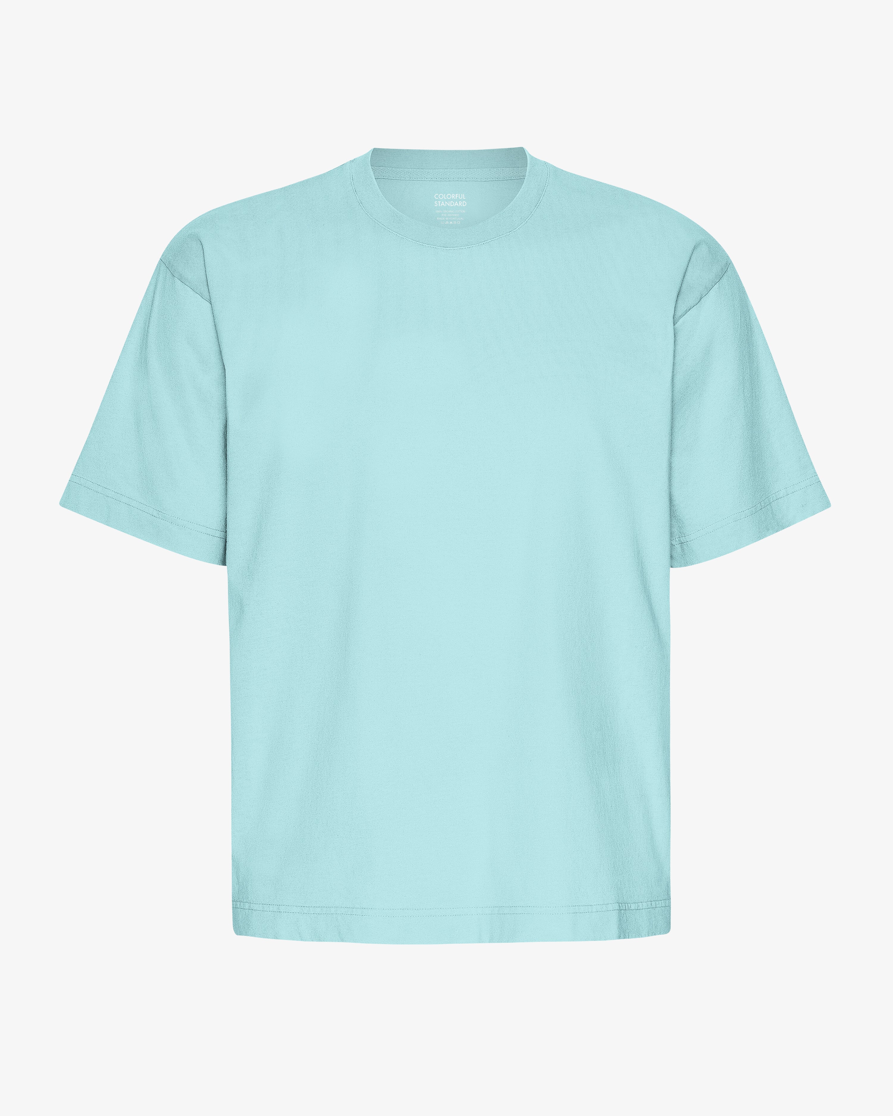 Organic Oversized T-Shirt for Women - Soft Teal Blue Cotton Shirt - Loose Fit Comfortable Top for Casual Wear, Lounge & Street Style