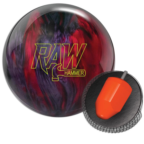 Hammer Raw Bowling Ball - Red/Smoke/Black Hybrid Coverstock | High Performance Reactive Resin | Perfect for League Play & Tournament Bowling