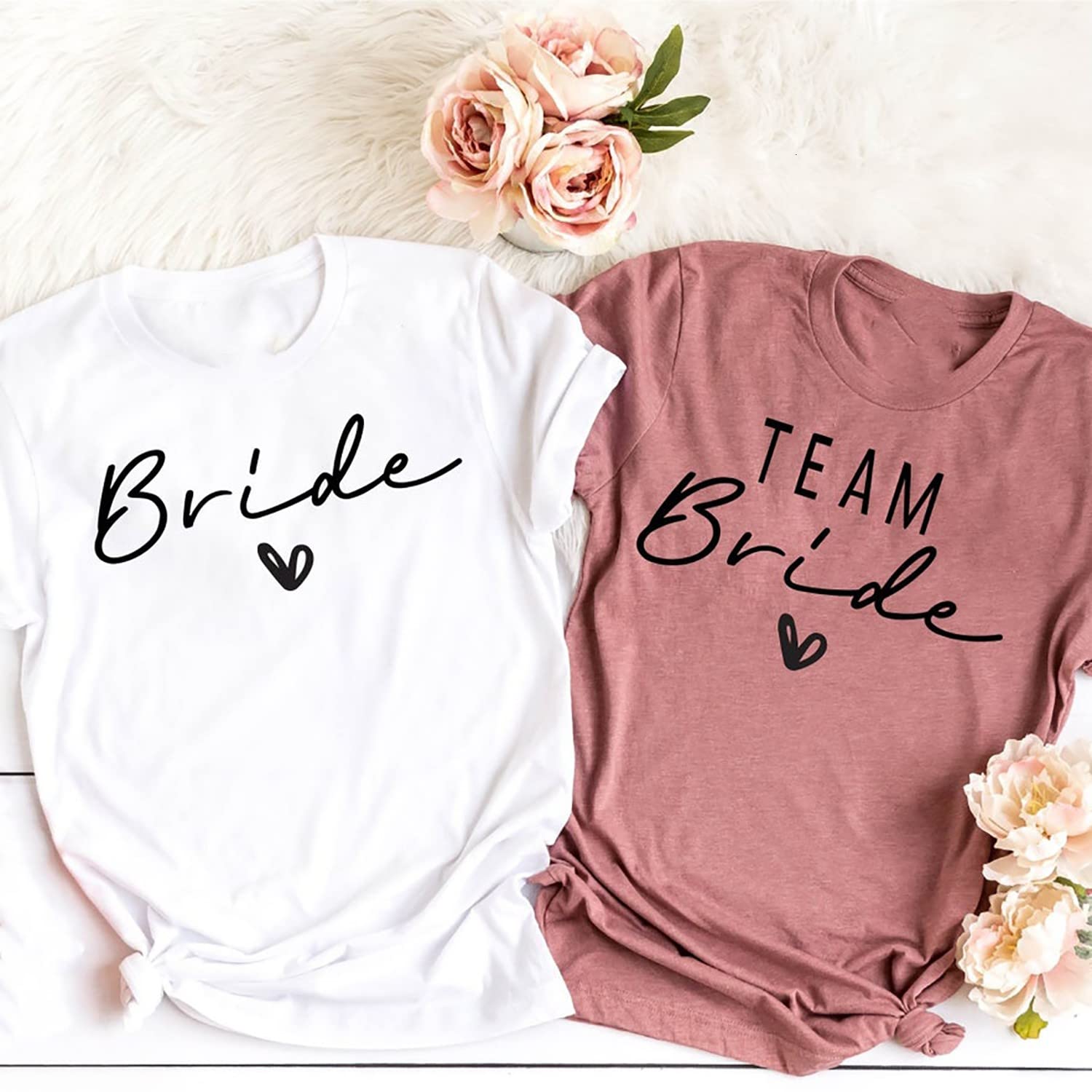 Team Bride T-Shirt - Bride Squad & Bridesmaids Matching Shirts for Bachelorette Party, Wedding Party - Perfect for Bridal Showers, Rehearsal Dinners & Girls Night Out