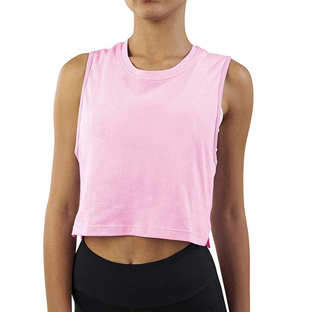 Women's Racerback Crop Tank Top - Gym & Yoga Shirt for Summer Workouts