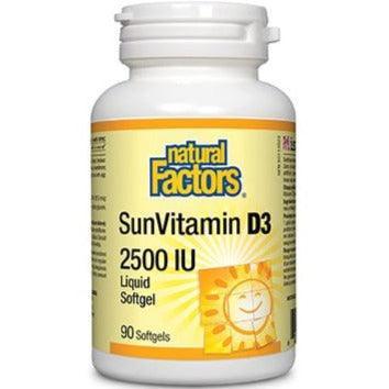 Natural Factors Vitamin D3 2500 IU Softgels (90 Count) - Supports Bone Health, Immune System & Mood - Ideal for Daily Supplementation & Low Sunlight Areas