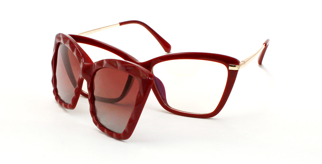 Trendy Metal & Plastic Clip-On Sunglasses 7748 - UV Protection, Lightweight & Adjustable for Driving, Outdoor Activities & Fashion Accessories