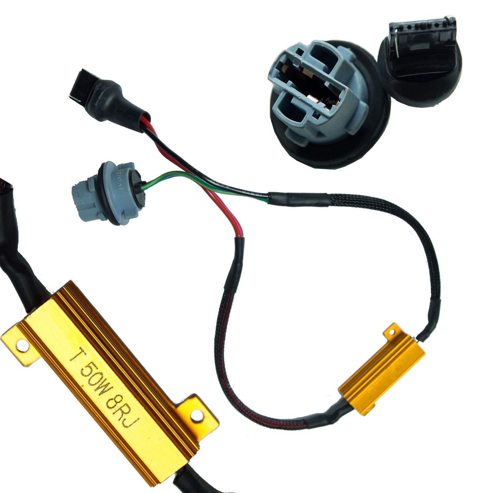 LED Load Resistor Adapter 8 Ohm - Fix Hyper Flashing & Canbus Error for T20 7440 Bulbs - Eliminates Rapid Blinking Warning Lights - Perfect for Car Turn Signals, Brake Lights & Interior Lighting Upgrades