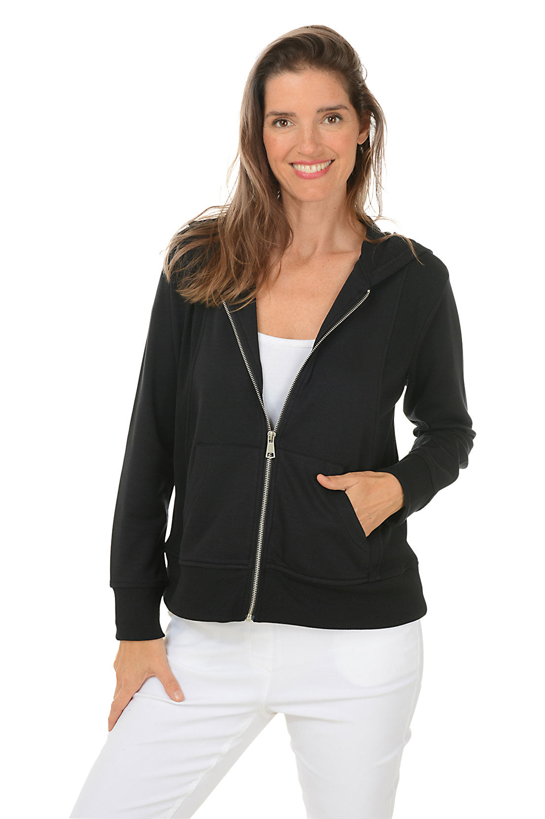 Women's Zip Front Scuba Hoodie - Soft Fleece Lined Pullover with Kangaroo Pocket | Perfect for Yoga, Gym & Outdoor Activities