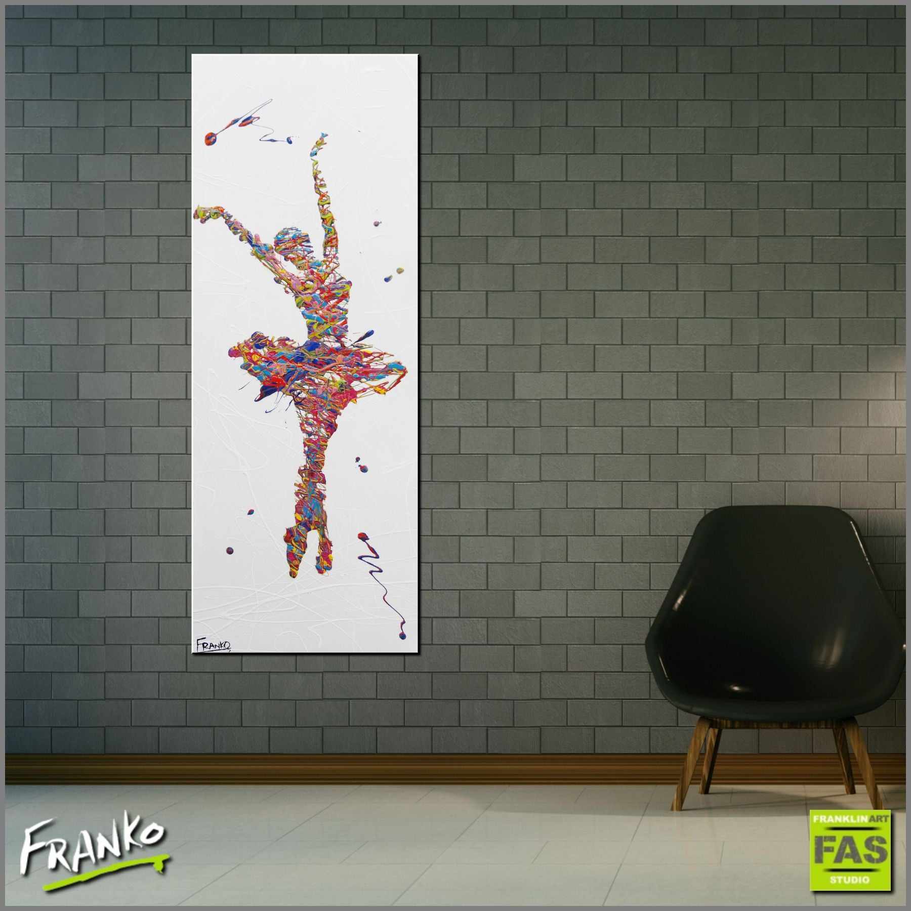Grace 160cm x 60cm Ballerina Pop Art Canvas Painting - Modern Wall Decor for Living Room, Bedroom & Office - Perfect Gift for Dance Lovers & Art Collectors