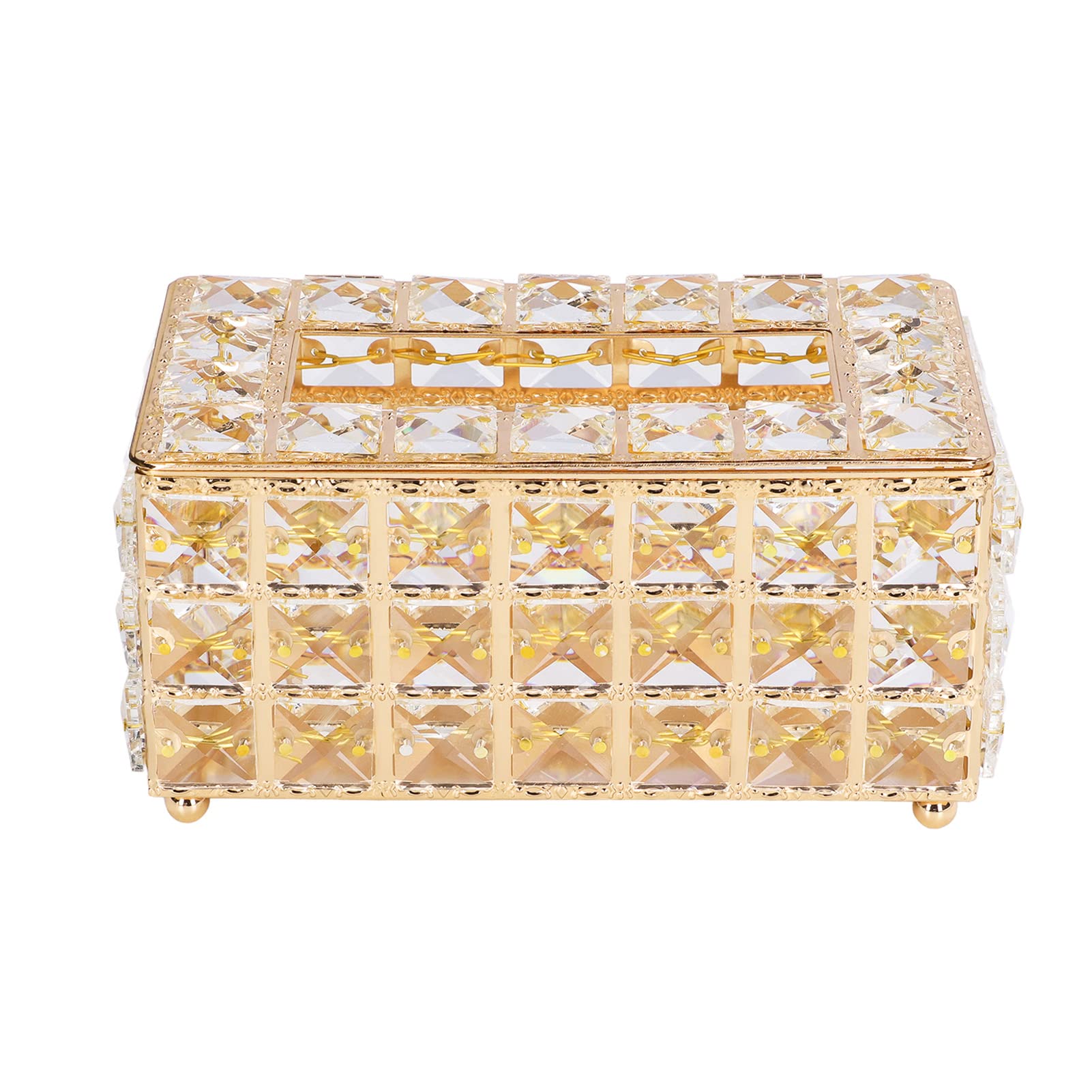 Premium Gold Tissue Box Cover - Elegant & Multi-Functional Holder for Office, Hotel, and Home Decor | Perfect for Living Room, Bathroom & Desk Organization