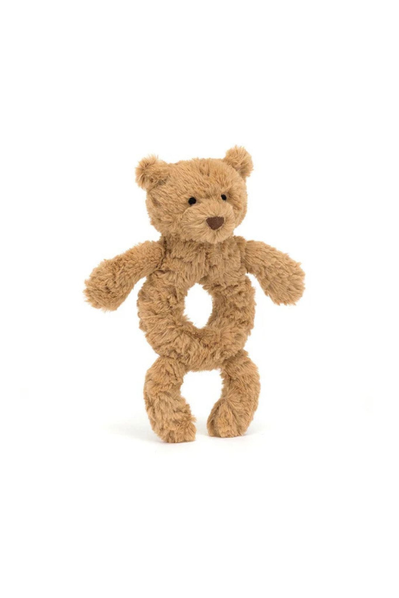 Jellycat Bartholomew Bear Ring Rattle - Soft Plush Baby Toy for Sensory Play, Teething & Early Learning | Perfect for Newborns, Infants & Toddlers | Cute Nursery Gift & Developmental Playtime Essential