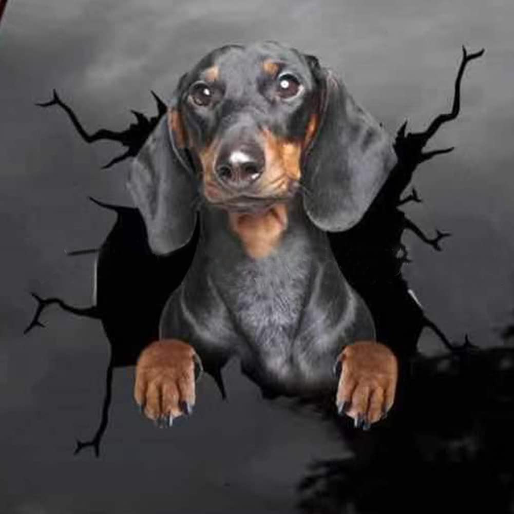4-Pack 3D Funny Dog Car Decals - Waterproof Vinyl Window Clings for Cars, Home & Office Decor - Cute Animal Stickers for Windows, Laptops, Notebooks - Perfect Pet Lover Gift for Dog Owners