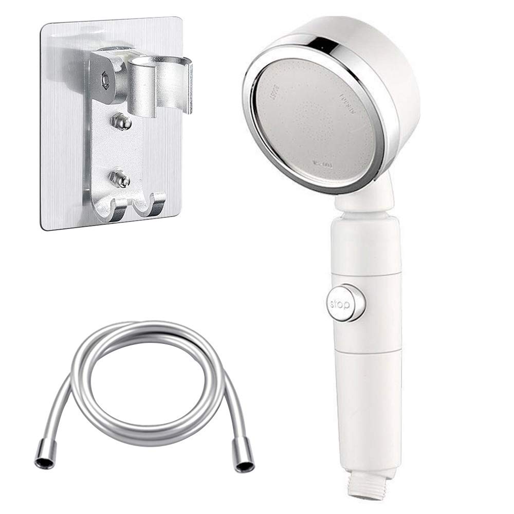 Adjustable Handheld Shower Head Set with Rotating Nozzle - Dorm, Bathroom & Household Water-Saving Showerhead for Water Heaters | Perfect for Small Spaces, Apartments & RVs