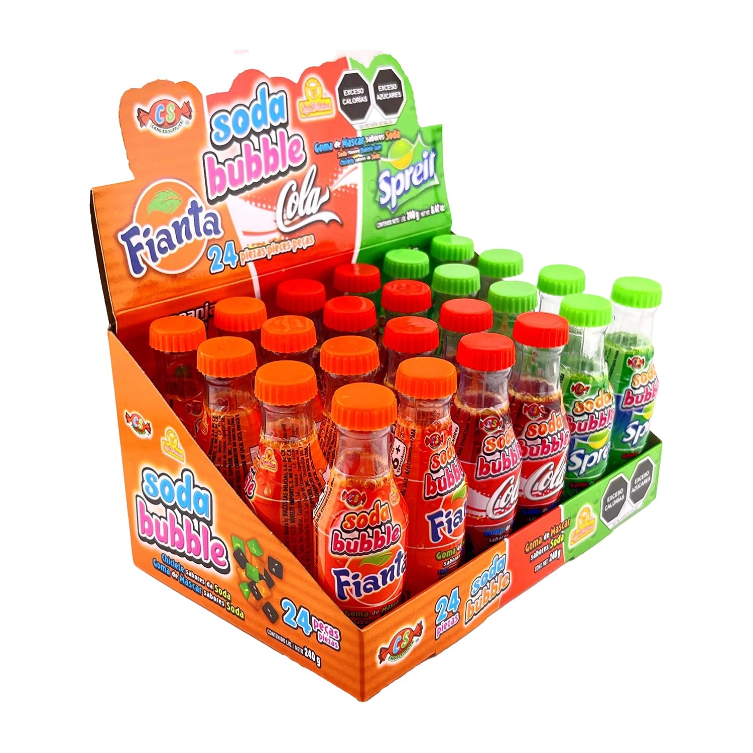 Las Delicias Soda Bubble Candy - 24 Count Box | Mexican Sweet Treats for Parties, Gifts & Snacking