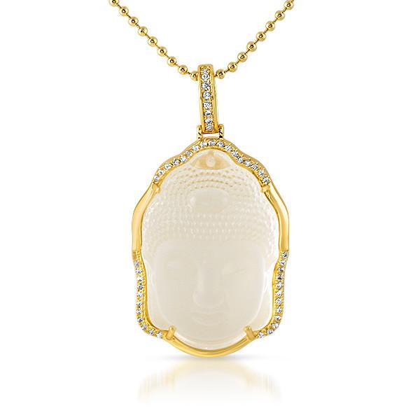 Gold Frosted Crystal Buddha Pendant Necklace - Spiritual Jewelry for Meditation, Yoga & Peaceful Energy - Perfect for Mindful Gifts & Buddhist Jewelry Collection