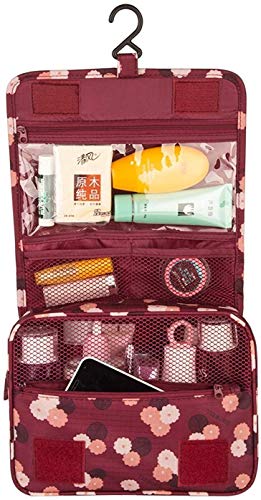 PARATPAR MALL Travel Cosmetic Organizer - Portable Hanging Toiletry Bag for Women & Men, Waterproof Nylon Makeup Pouch with Hook, Multicolor | Perfect for Camping, Gym, Business Trips & Daily Use