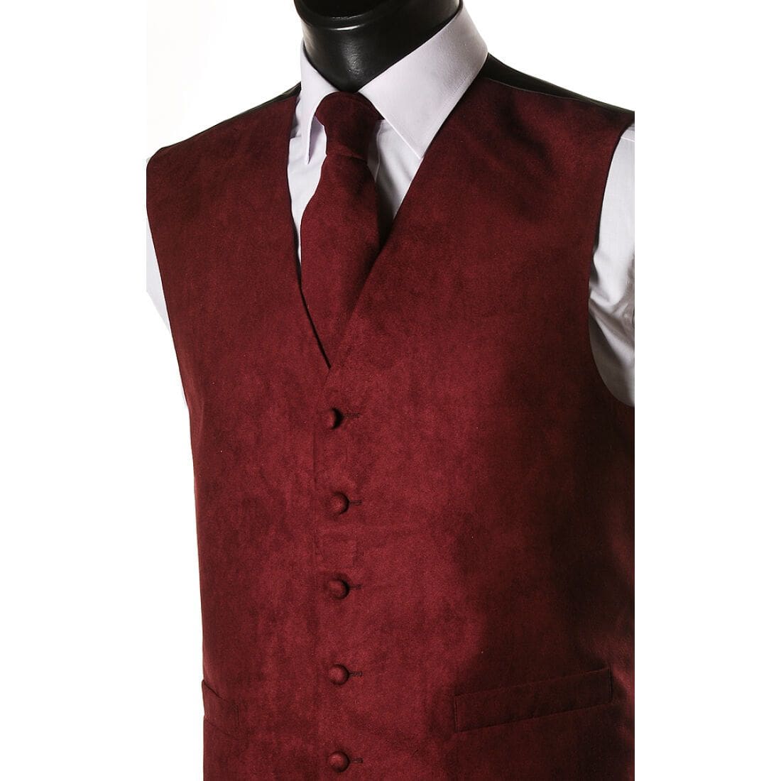 LA Smith Wine Suede Look Waistcoat for Men - Stylish Vintage Vest for Casual Wear, Parties & Date Nights