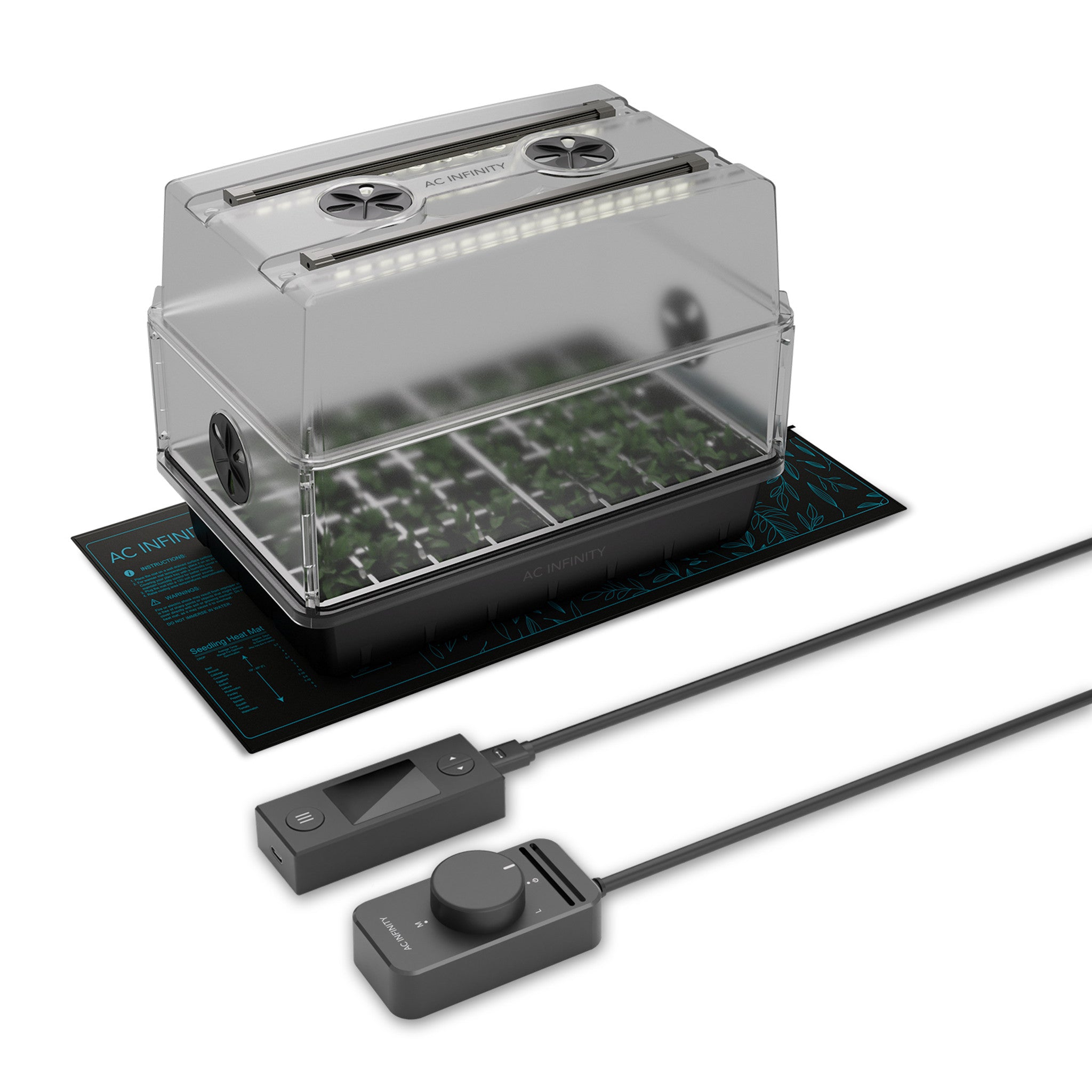 AC Infinity 5x8 Humidity Dome Germination Kit with Seedling Heat Mat & LED Grow Lights - Perfect for Indoor Seed Starting, Hydroponics, and Plant Propagation