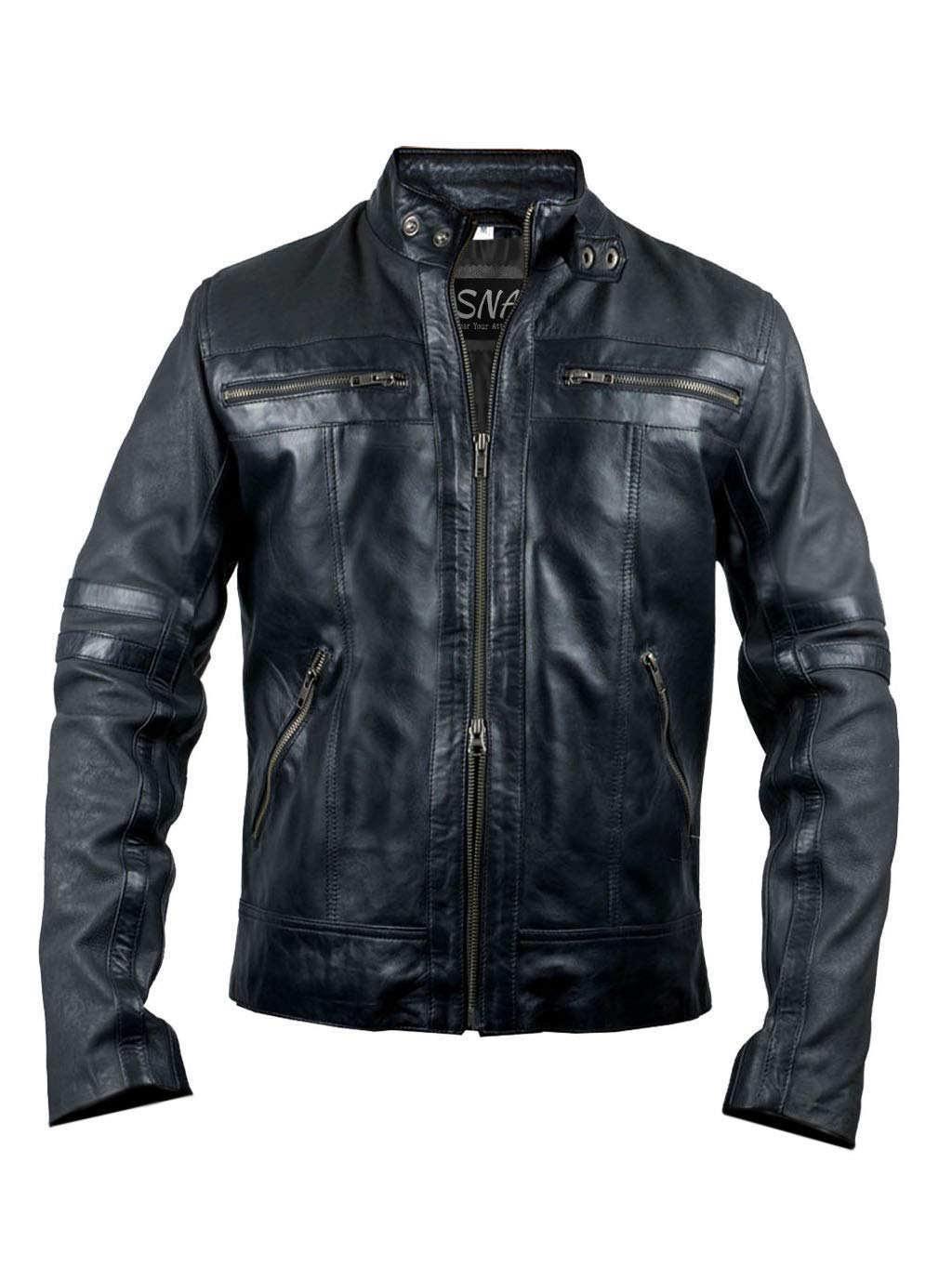 Black Biker Leather Jacket for Men - Premium Motorcycle Jacket with Stylish Design | Perfect for Riding, Casual Wear & Outdoor Adventures
