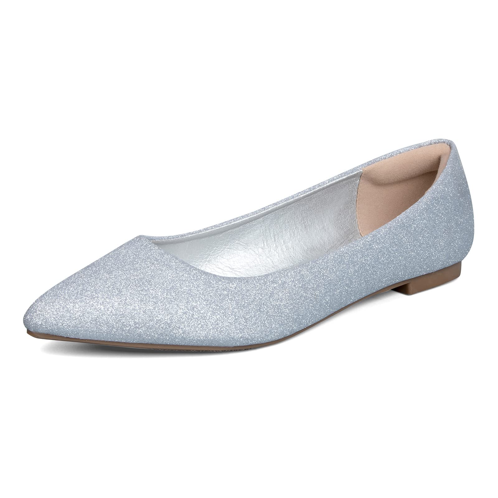 Women's Pointed Toe Ballet Flats - Slip On Dress Shoes with Comfort Heel Protection - Perfect for Office, Wedding & Formal Occasions