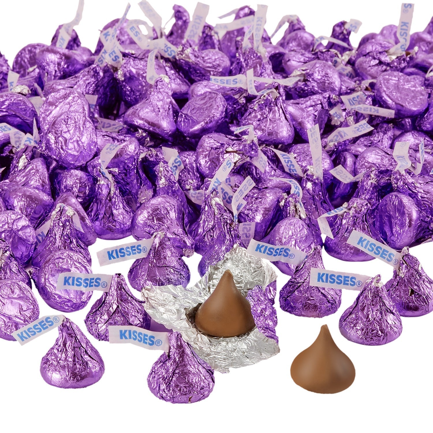 Hershey's Kisses Milk Chocolate Candy - 3.75lb Bulk Bag (60oz) | Purple Foil Wrapped | Perfect for Halloween, Valentine's Day & Party Favors