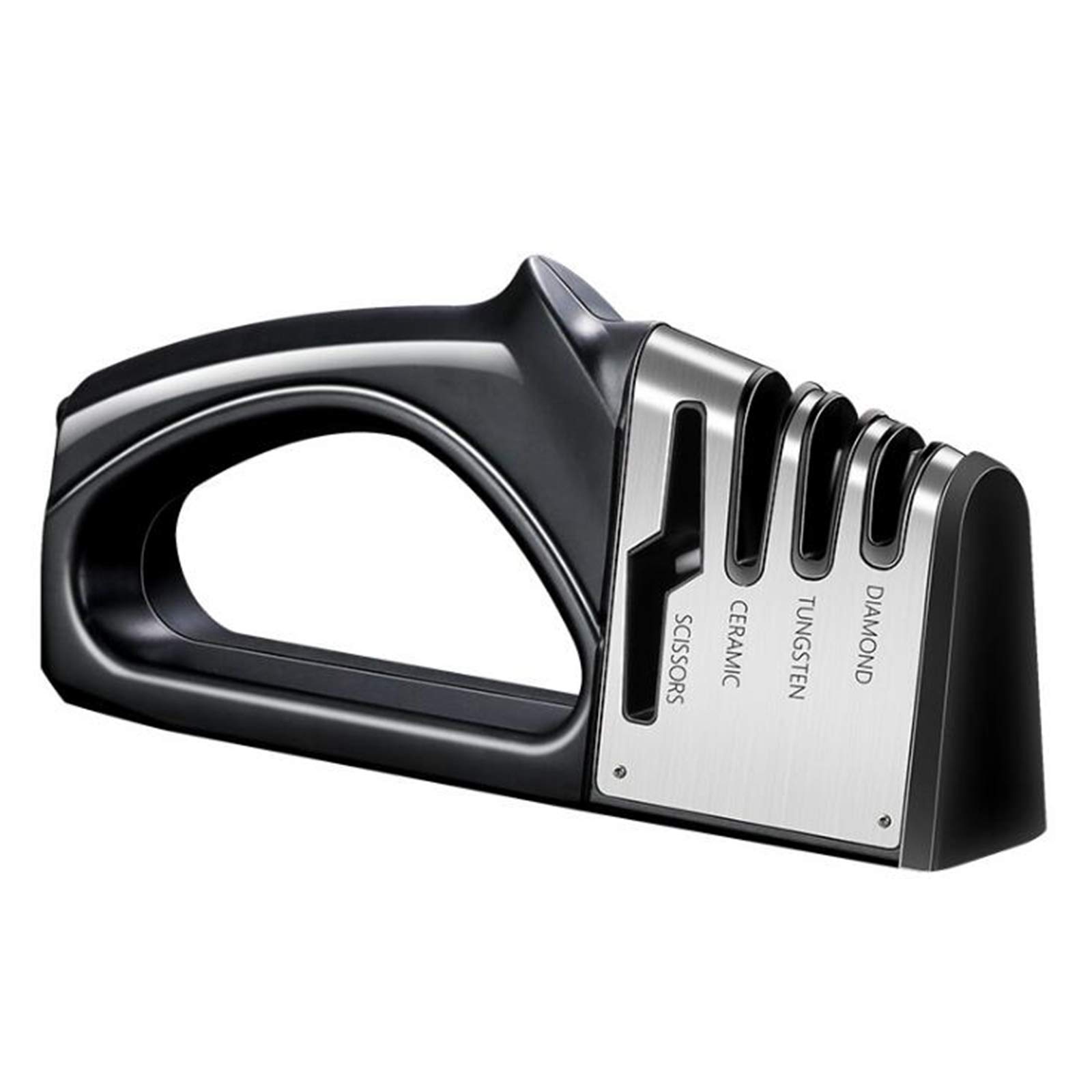 Professional 4-in-1 Kitchen Knife Sharpener with Non-Slip Base - Precision Blades Sharpening Tool for Home Chefs and Culinary Enthusiasts
