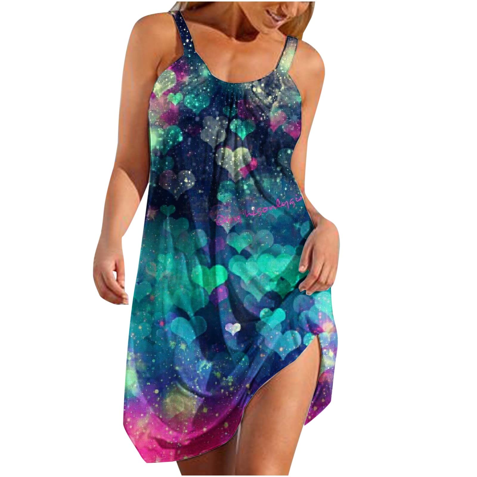 Women's Summer Beach Sundresses - Casual Loose Fit Sleeveless Tank Mini Dresses for Vacation, Pool Party & Tropical Getaway | Sexy Hawaii Style Flowy Dress