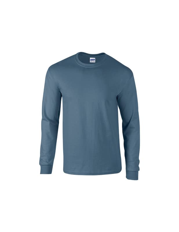 Gildan G2400 Long Sleeve T-Shirt - Ultra Cotton Comfort, Indigo Blue - Perfect for Casual Wear, Work Uniforms & Screen Printing