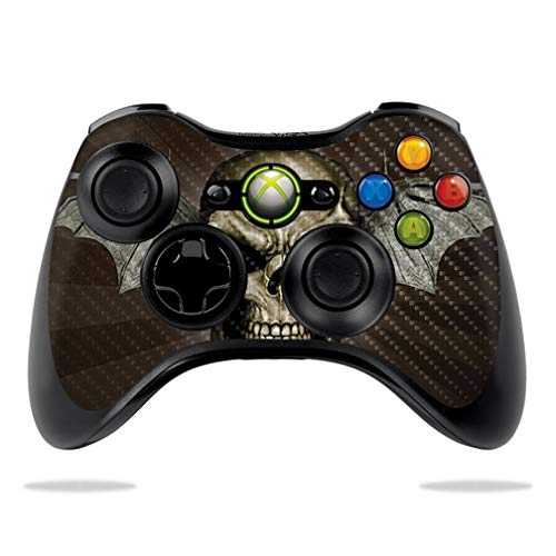 MightySkins Carbon Fiber Skin for Microsoft Xbox 360 Controller - Skeletor Design | Protective & Durable Textured Vinyl Wrap | Easy to Apply, Remove & Change Styles | Made in USA | Perfect for Gaming, Collectors & Customization Enthusiasts