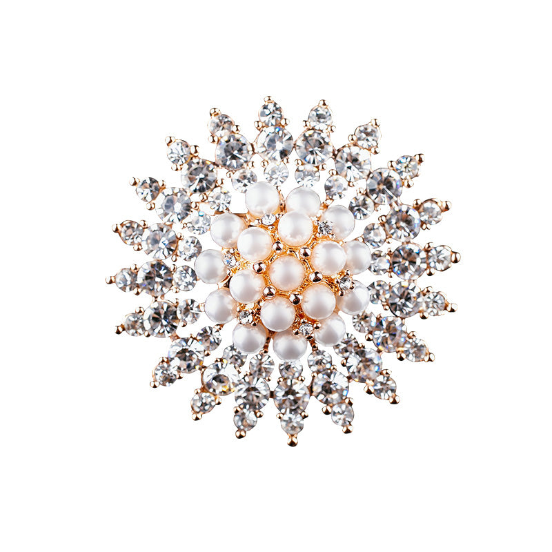 Elegant Artificial Crystal Imitation Pearl Rhinestone Wedding Brooch - Perfect for Bridal Accessories, Prom Dresses & Formal Occasions