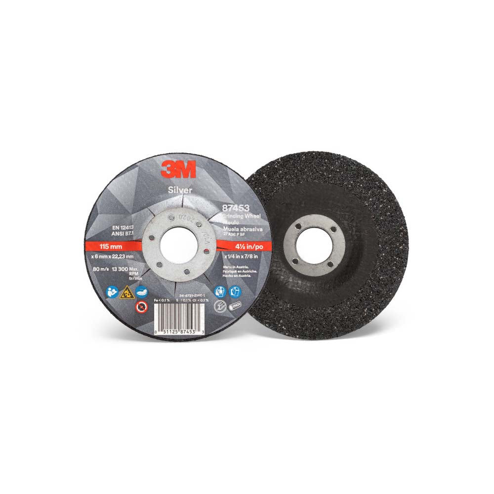 3M™ 87453 Silver Depressed Center Grinding Wheel - 4-1/2
