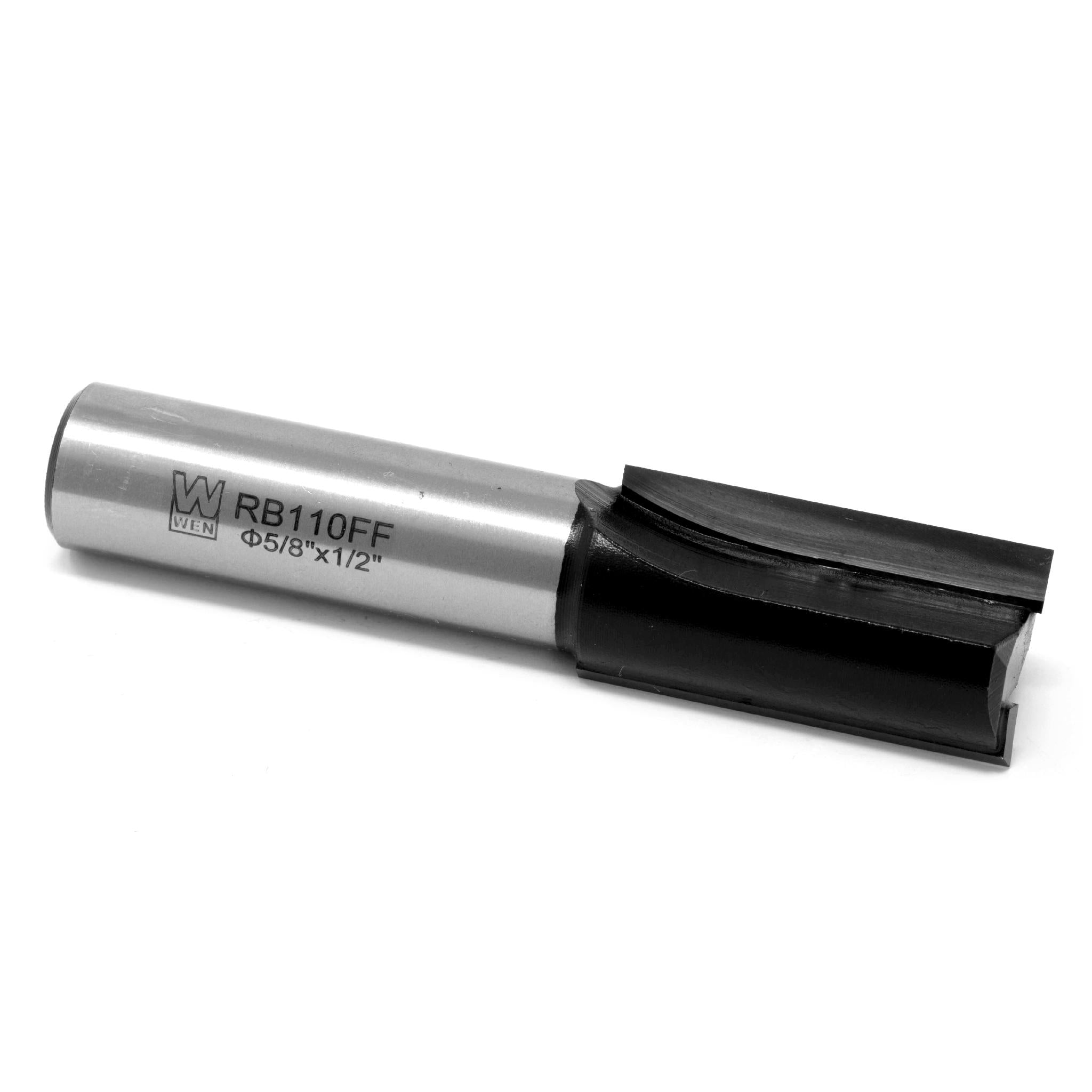 WEN RB110FF 5/8 Inch Straight 2 Flute Carbide Tipped Router Bit with 1/2 Inch Shank - Perfect for Woodworking, Cabinetry, and DIY Projects
