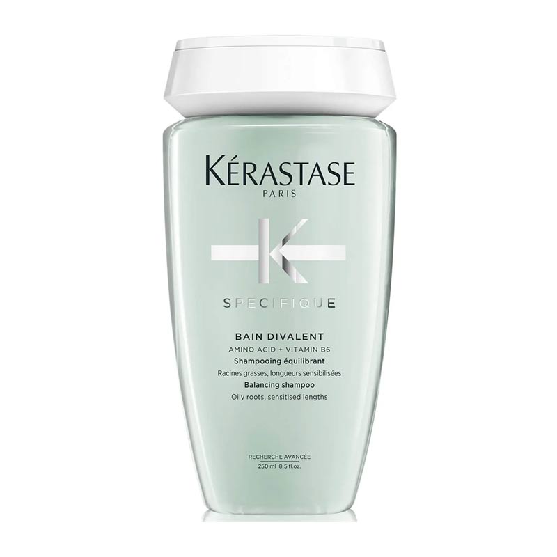 Kérastase Specifique Bain Divalent Balancing Shampoo for Oily Roots & Dry Ends - Gentle Cleansing for Color-Treated Hair - Perfect for Daily Use & Scalp Care