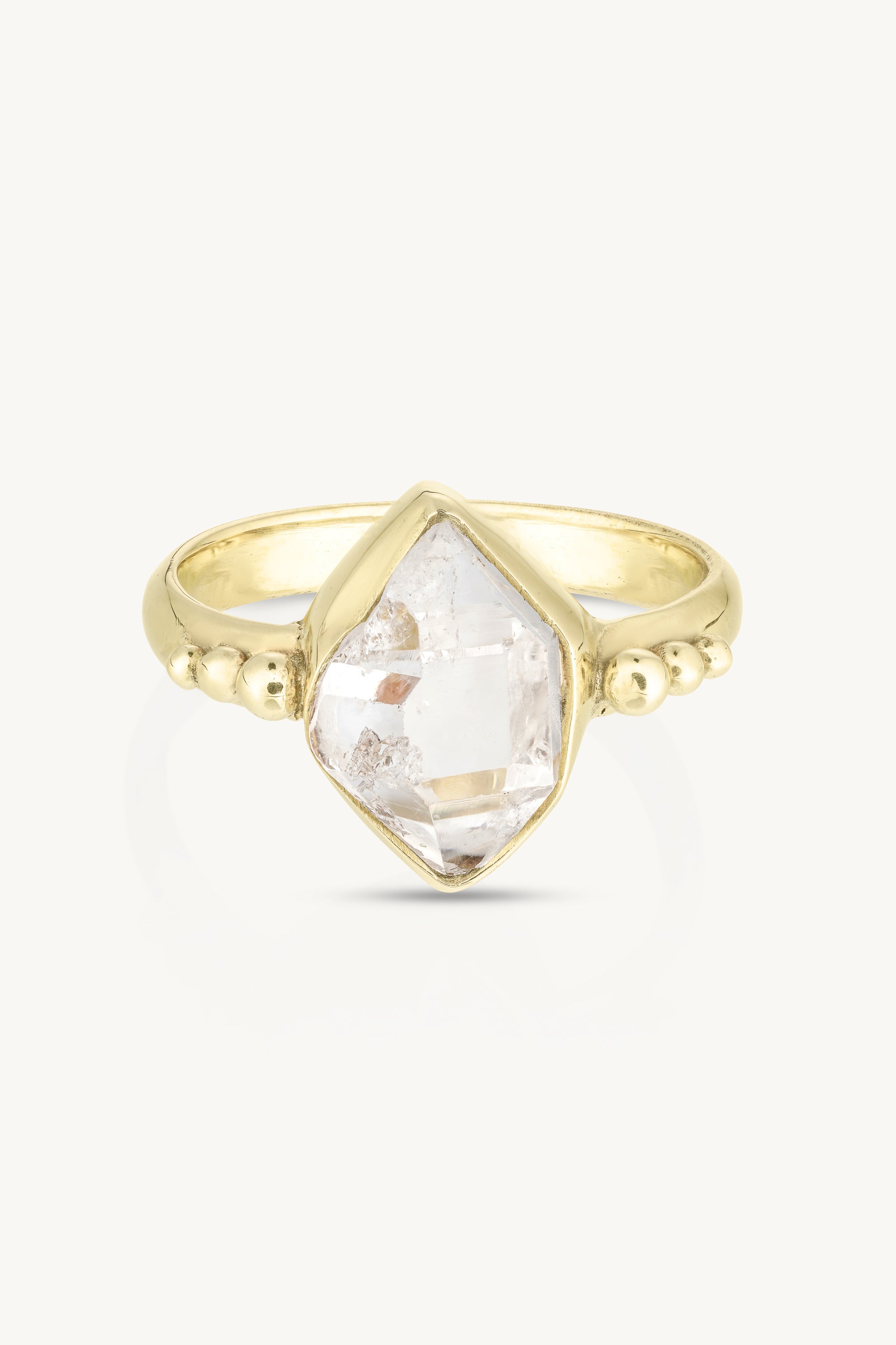 Natural Herkimer Diamond 14K Gold Ring for Women - Elegant Jewelry Gift for Birthday, Anniversary & Special Occasions