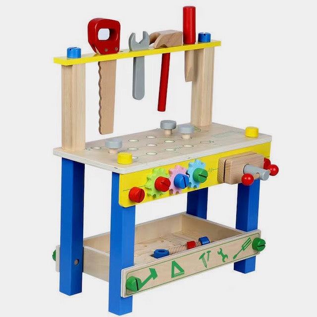 Best Wooden Toy Workbench for Kids - Creative Pretend Play Tool Set with Hammer, Screwdriver & Nails - Perfect for Toddlers & Preschoolers DIY Fun - Ideal for Birthday Gifts & Early Learning Development