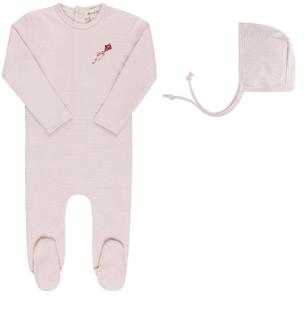 ELY & CO French Terry Kite Footie with Bonnet for Babies (1M-6M) - Soft & Comfortable Newborn Sleepwear for Cozy Nights & Playtime