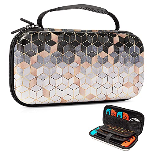 Premium Nintendo Switch & OLED Case - Protective Carrying Case for Nintendo Switch Console, Joy-Cons & Accessories with 20 Game Card Slots (Black/White) | Ideal for Travel, Gaming On-The-Go & Storage for Boys & Girls