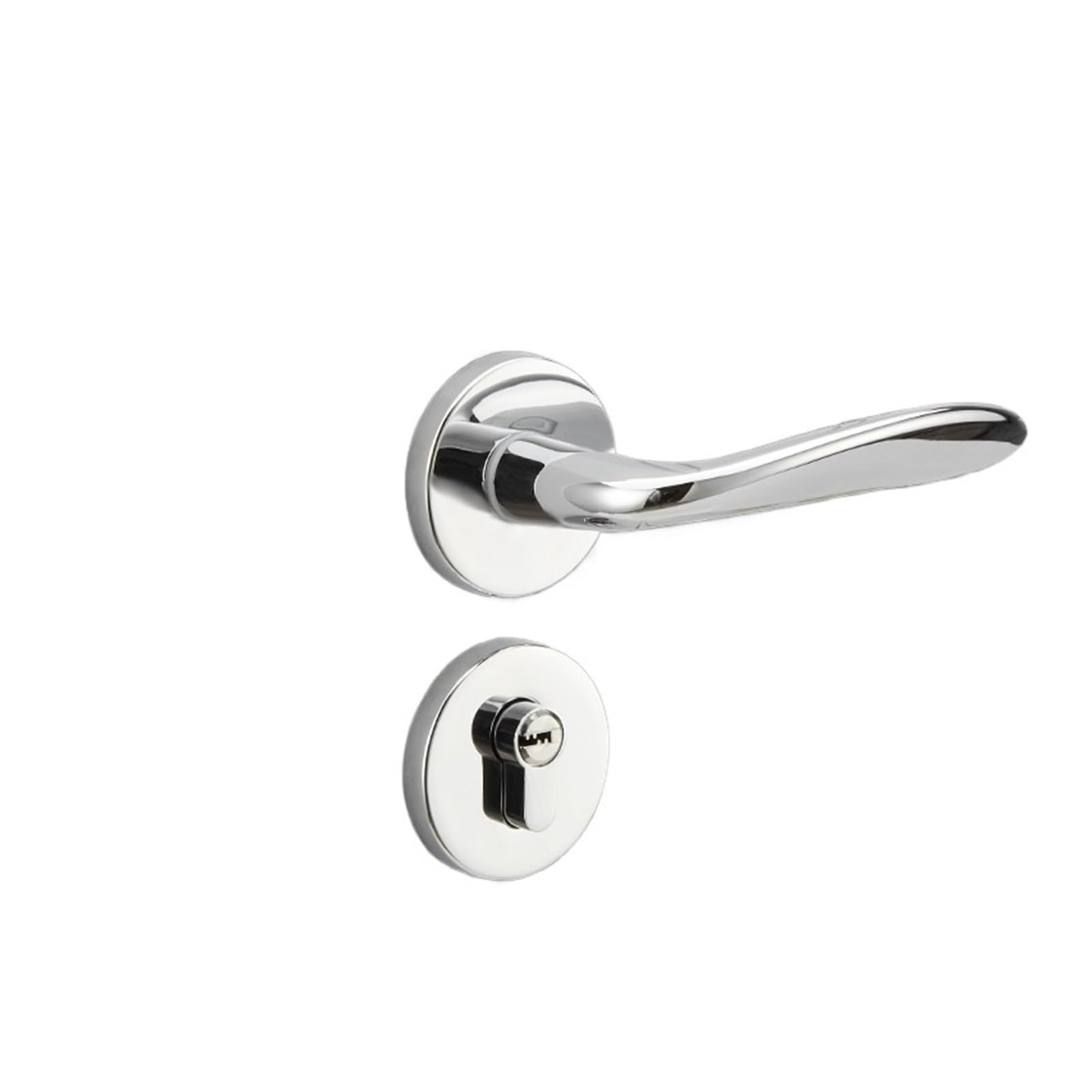 Split Lock Home Indoor Bedroom Door Lock - Magnetic Silent Zinc Alloy Handle Lock for Solid Wood Doors (Silver, Size A01-18) - Perfect for Bedrooms, Bathrooms, and Privacy Spaces