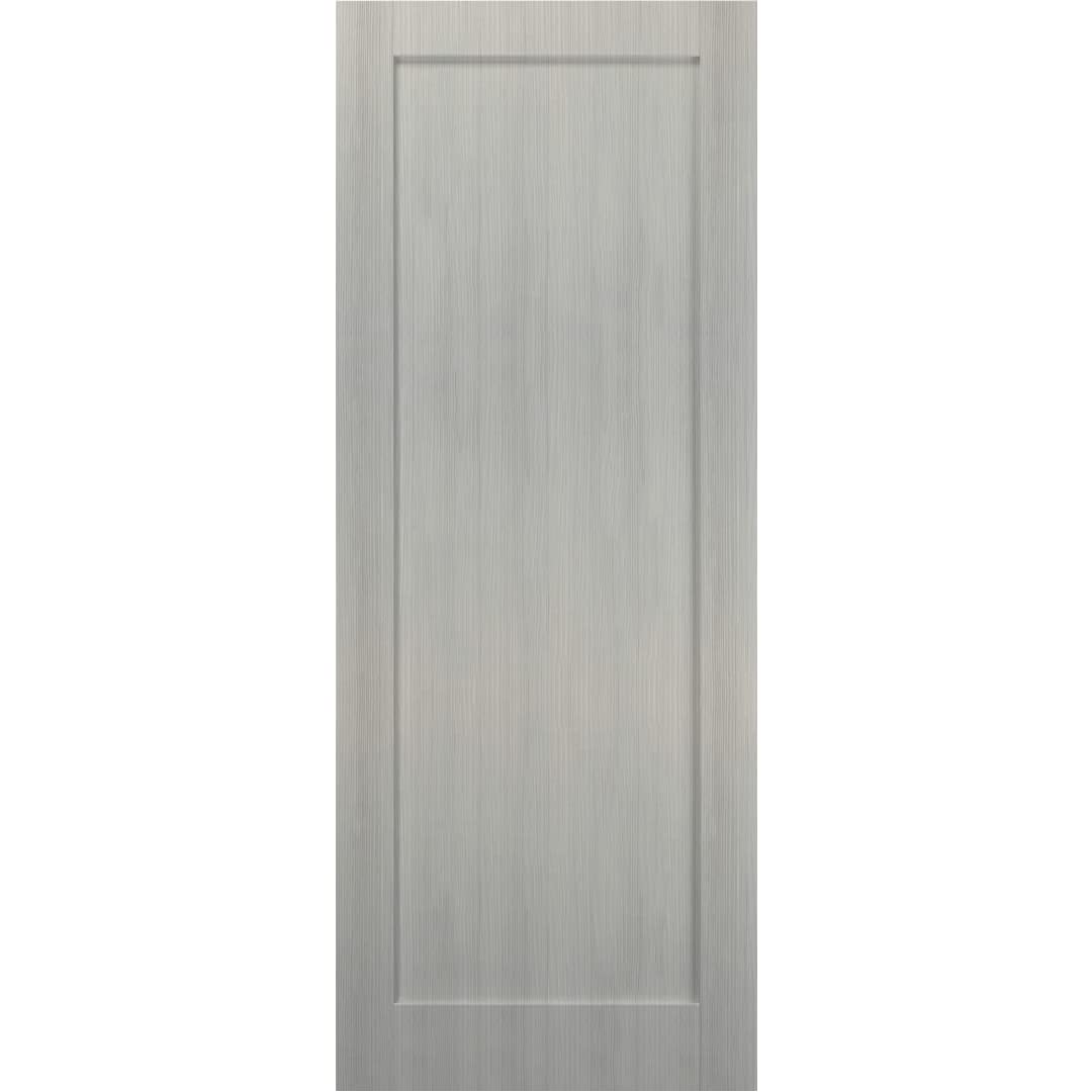 Quadro 4111 Grey Ash 18x80 Slab Barn Door Panel - Premium Sturdy Finished Wooden Modern Sliding Door for Bedroom, Closet & Pocket Door Installation