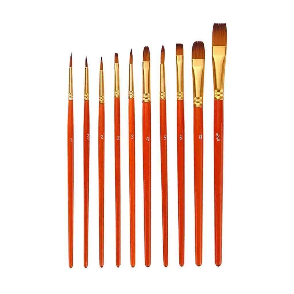 Premium Nylon Wool Paint Brushes Set with Wooden Handle - Professional Oil, Acrylic, Gouache Painting Brushes for Artists & Students - Perfect for Canvas, Watercolor, and DIY Art Projects