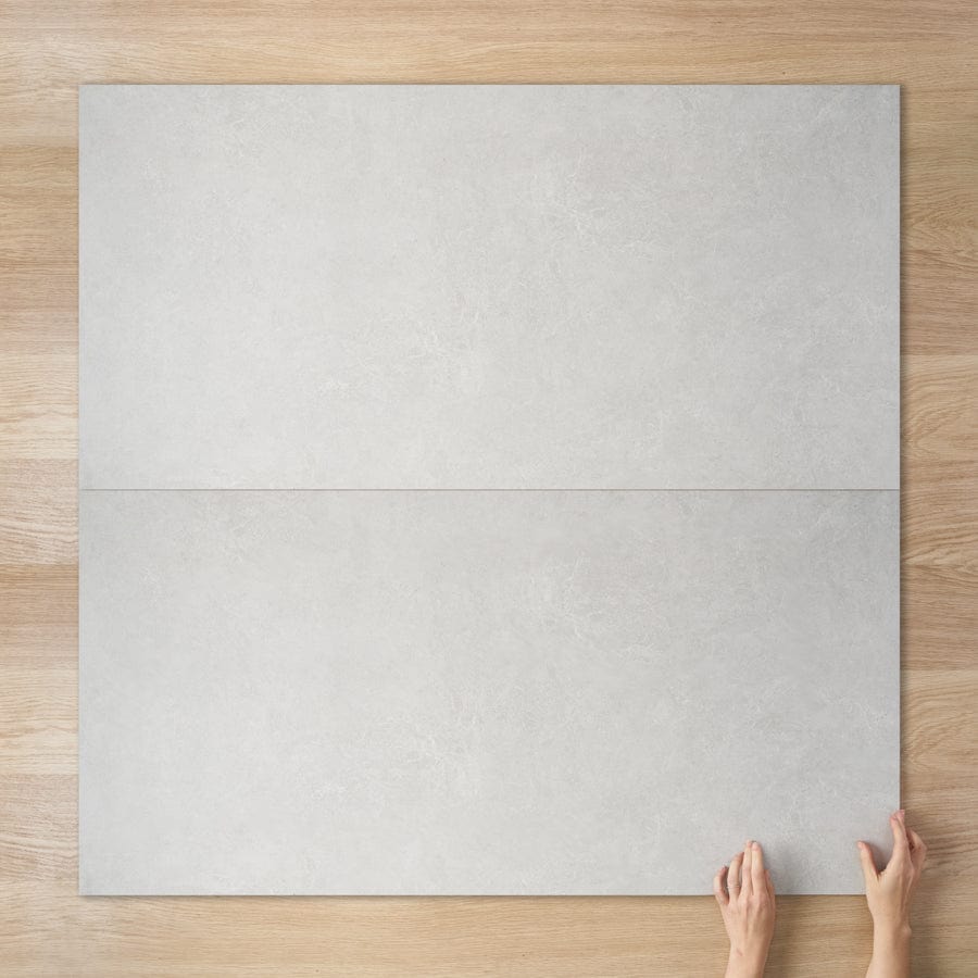 Sydney Matte White Stone Look Tile - Premium Porcelain Floor & Wall Tile for Kitchen, Bathroom, Shower, and Backsplash