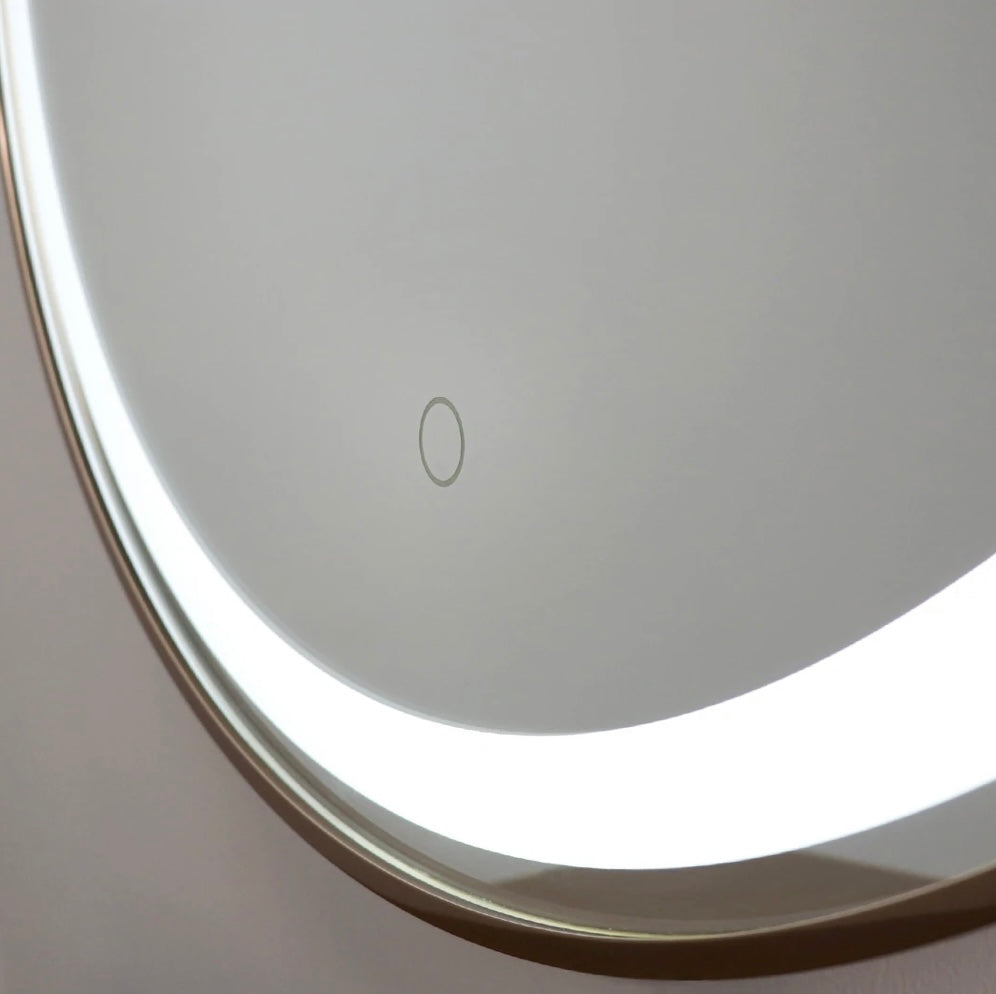 Phoenix Rose Gold LED Vanity Mirror with Touch Control - Perfect for Makeup, Skincare & Dressing Room Decor